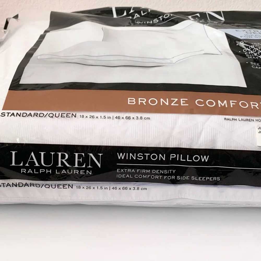 Ralph Lauren 300 count 100% cotton Diamond jacquard jumbo Winston pillow